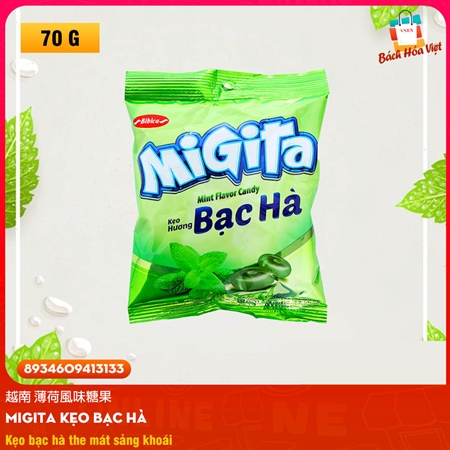 Kẹo Cứng Hiệu MIGITA Vị Bạc Hà (Gói 70g)